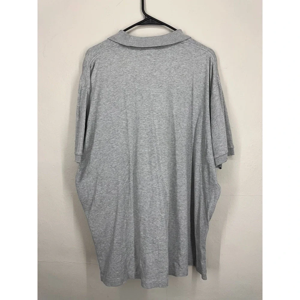 Ralph Lauren Polo Shirt Mens XL Gray Heather High-Low Slit Navy Small Pony Logo